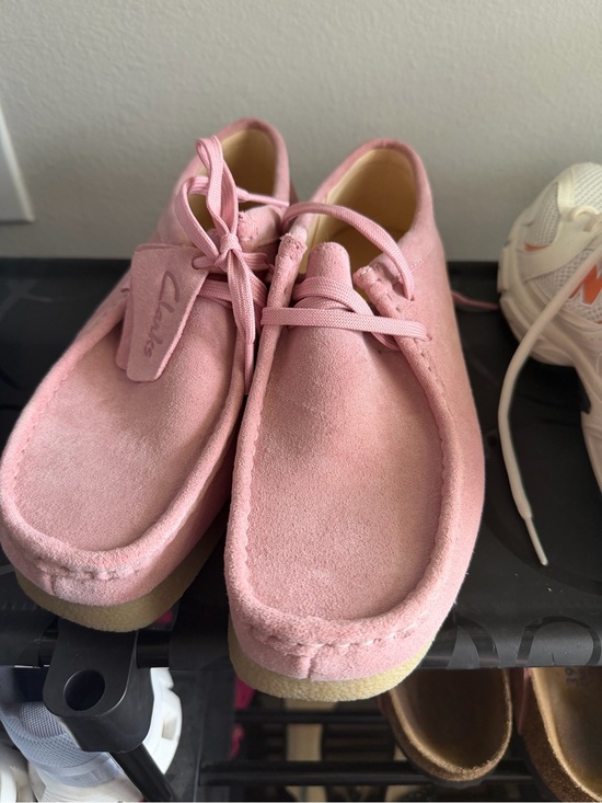 Clarks Shoes - Clarks Pink Suede Wallabee Lace-Up Shoes